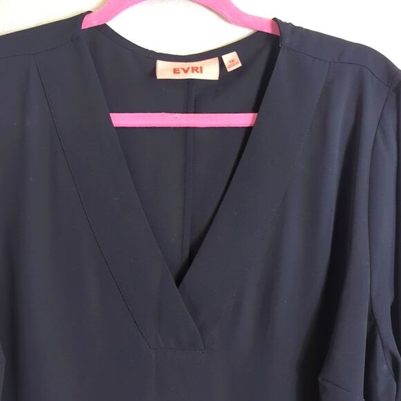 Black Blouse Size 1X EVRI - Picture 2 of 7